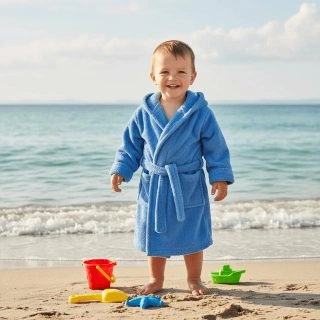 Chlapecký župan s kapucí Dětský svět Lama modrý