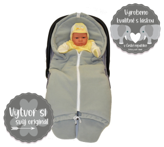 Zavinovačka do autosedačky Dětský svět fleece světle šedá