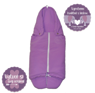 Zimní zavinovačka do autosedačky Dětský svět fleece fialová se sluníčkem pro 5-ti bodový pás