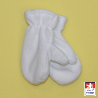 Kojenecké rukavičky s palečkem, Dětský svět, fleece, bílé