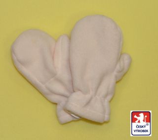 Kojenecké rukavičky s palečkem, Dětský svět, fleece, krémové