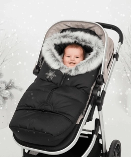 Dětský fusak s kožešinou Dětský svět winter bag Eskymo tmavě šedý