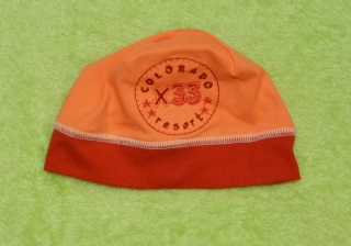 Dětská čepička Dráček, 33 oranžovočervená vel.50-54, Výprodej