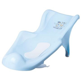 Dětské lehátko do vaničky Maltex Baby zebra modré s protiskluzovou podložkou