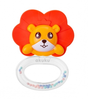 Kojenecké chrastítko s kousátkem Akuku Lev