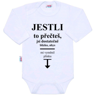 Kojenecké body s potiskem New Baby..vyměnit plínku.. velikost 62