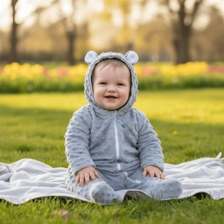 Kojenecký jarní overal Dětský svět, šedá Minky