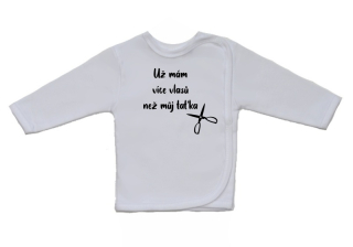 Dětská košilka s nápisem, Gama, větší, Už mám více vlasů
