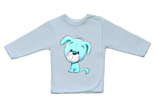 Bavlněná kojenecká košilka Gama větší roztomilý modrý pejsek