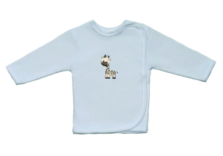 Kojenecká bavlněná košilka pro miminko obrázkem, Gama, menší roztomilá hnědá žirafa