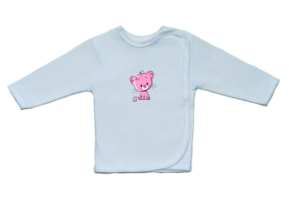 Kojenecká bavlněná košilka pro miminko, Gama, menší roztomilá růžová kočička