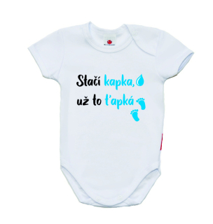 Vtipné dětské body, Gama, krátký rukáv, Stačí kapka už to ťapká, chlapecké