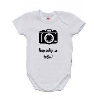 Dětské vtipné body pro miminko, Gama, krátký rukáv, Nejraději se fotím!