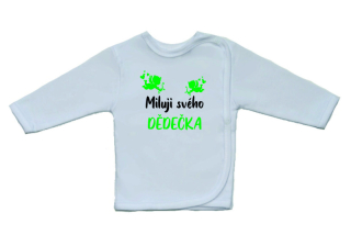 Vtipná kojenecká košilka, Gama, větší nápis Miluji svého dědečka + Amorek
