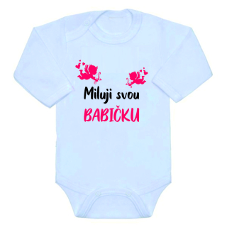 Dětské vtipné body Gama Miluji svou babičku+Amorek růžová