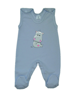 Dětské dupačky s potiskem Gama šedé hippo 