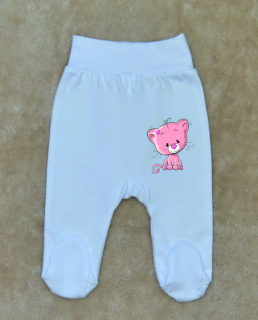 Kojenecké polodupačky Gama bílé s kočičkou