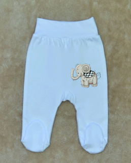 Kojenecké polodupačky Gama bílé se slonem