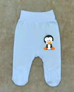 Kojenecké polodupačky Gama bílé s tučňákem