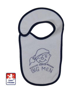 Dětský bryndák Dětský svět nepropustný bílotmavě modrý Big men