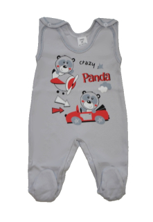 Dětské dupačky Gama šedé crazy Panda vel.68