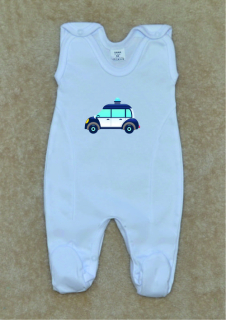 Kojenecké bavlněné dupačky Gama bílé Policie