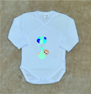 Dětské zavinovací body Gama miminko chlapeček s balónky