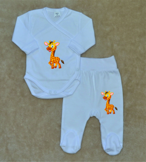 Kojenecká soupravička Gama 2-dílná giraffe zavinovací body+polodupačky