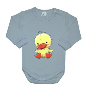 Kojenecké body Gama šedé s kačenkou