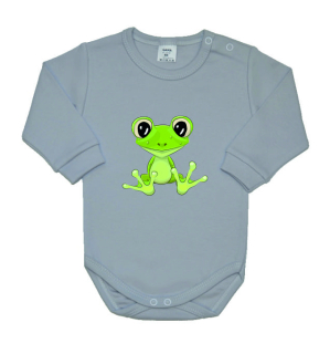 Kojenecké body Gama šedé s žabkou