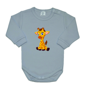 Šedé body pro miminko Gama giraffe 
