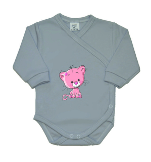 Kojenecké zavinovací body Gama šedé s kočičkou