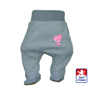 Polodupačky pro miminko Dětský svět světle šedé s kočičkou