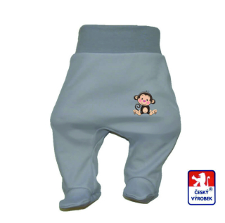 Kojenecké polodupačky Dětský svět světle šedé s opičkou