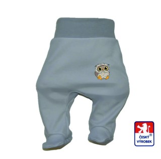 Kojenecké polodupačky Dětský svět světle šedé se šedou sovou