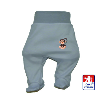 Kojenecké polodupačky Dětský svět světle šedé s udivenou opičkou
