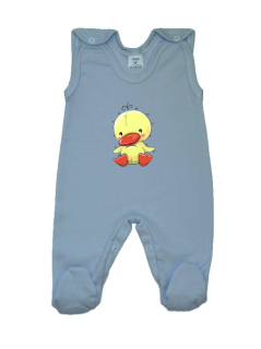 Bavlněné dupačky pro miminko Gama šedé s kačenkou