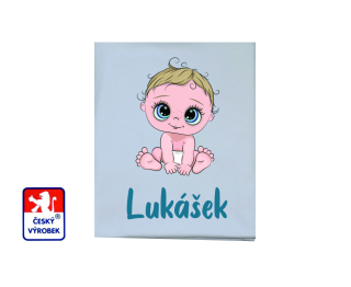 Dětská deka bavlněná Dětský svět miminko chlapeček se jménem miminka