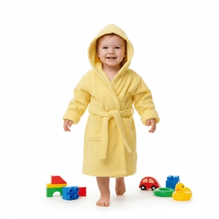 Dětský froté župan s kapucí Dětský svět žlutý