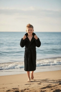 Dětský župan s kapucí Dětský svět Lama černý