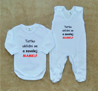 Kojenecká soupravička Gama 2-dílná bílá zavolej mamku