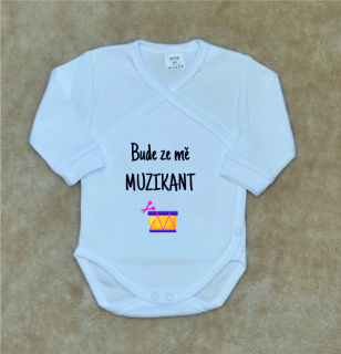 Dětské vtipné body, Gama, bílé zavinovací, muzikant