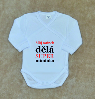Dětské vtipné body, Gama, bílé zavinovací, super miminka