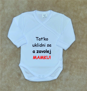 Dětské vtipné body, Gama, bílé zavinovací, zavolej mamku