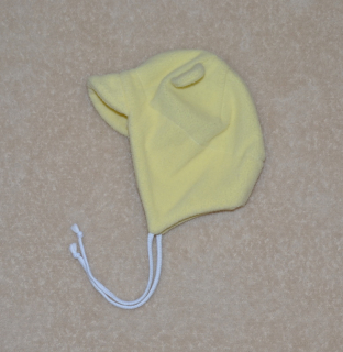 Dětská zimní čepička, Dětský svět, Baby Fleece s ouškama, banán vel.1 výprodej