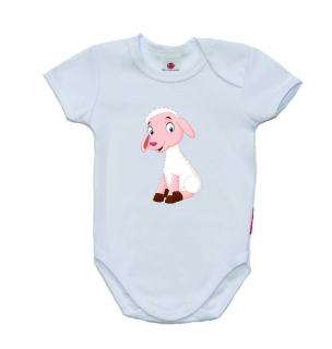 Dětské body krátký rukáv Gama, sedící ovečka