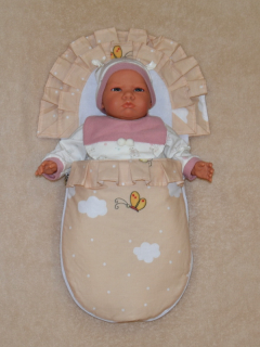 Fusak pro panenky Dětský svět obláčky s motýlkem