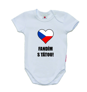 Kojenecké vtipné body Gama s krátkým rukávem, fandím s tátou