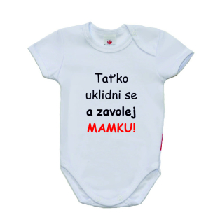 Kojenecké vtipné body Gama s krátkým rukávem, zavolej mamku
