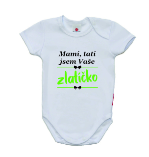 Kojenecké vtipné body Gama s krátkým rukávem, zlatíčko